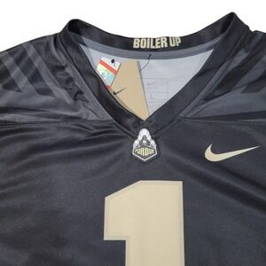 Nike Purdue Boilermakers Football Jersey Mens Large Black #1 Dri-FIT Chevron NEW